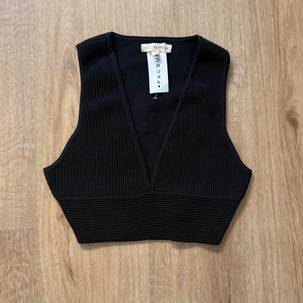 L.A. Hearts By Pacsun Ribbed Plunge Tank Top